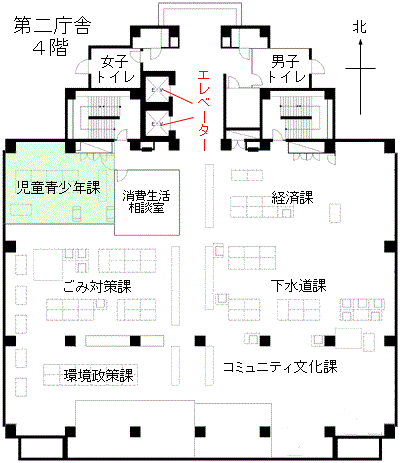 児童青少年課のご案内図