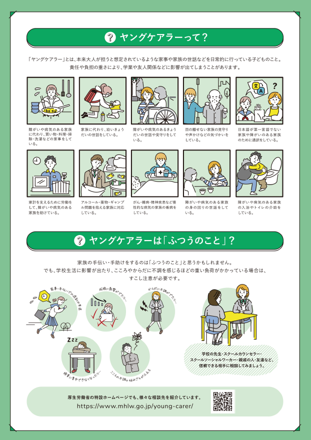 出典 イラスト ヤングケアラーとは (こども家庭庁)