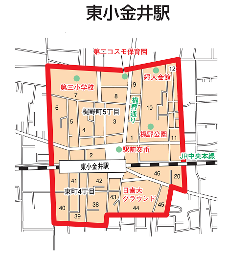 東小金井駅周辺