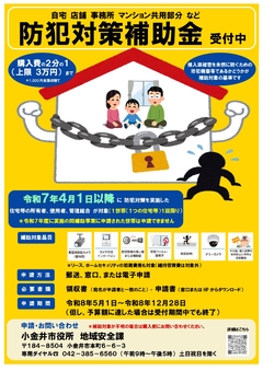 防犯対策補助金受付中(表面)